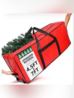 Red Christmas Tree Storage Bag with Wheels
